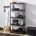 Scaffale in plastica a 5 ripiani nero: Scaffalatura multiuso, 5 ripiani aperti, capacità 68 kg, altezza 186.7 cm