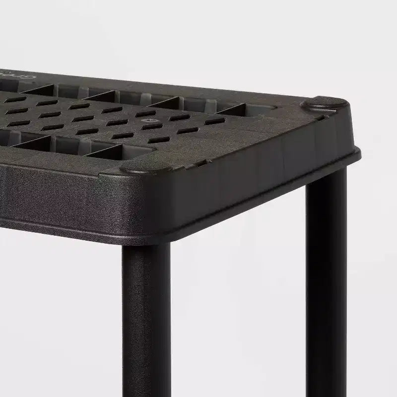 Scaffale in plastica a 5 ripiani nero: Scaffalatura multiuso, 5 ripiani aperti, capacità 68 kg, altezza 186.7 cm