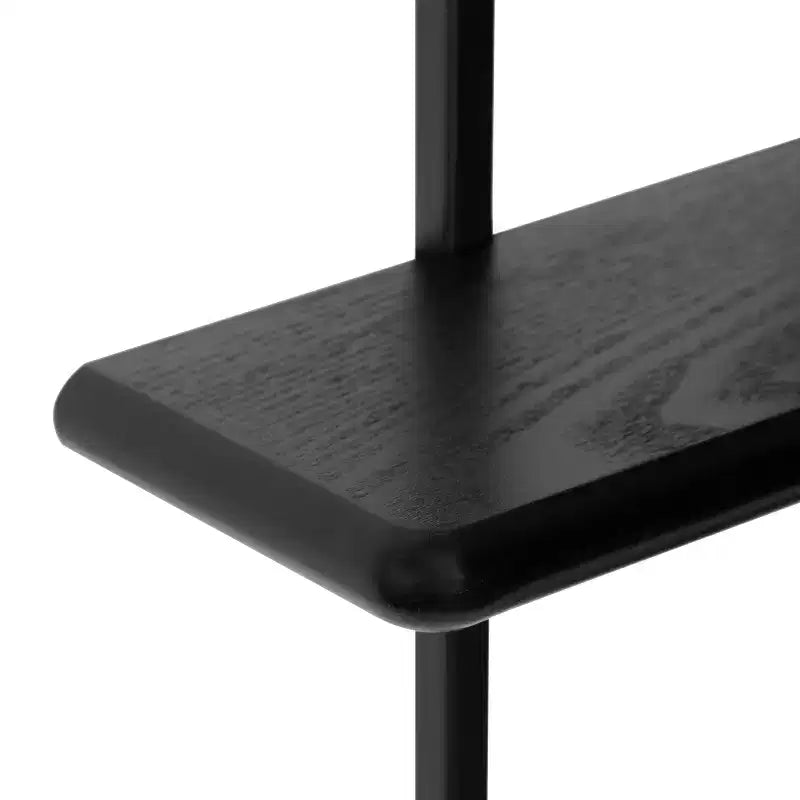 Mensola a muro Ramos in legno/metallo nera da 18"x6"x30": stile moderno e design a 3 ripiani