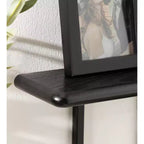 Mensola a muro Ramos in legno/metallo nera da 18"x6"x30": stile moderno e design a 3 ripiani