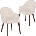 LeisureMod Elias Dining Chairs Set of 2  Upholstered Leather Or Velvet Seats with Powder-Coated Legs, Modern Kitchen, Dining Room, Cafe Seating