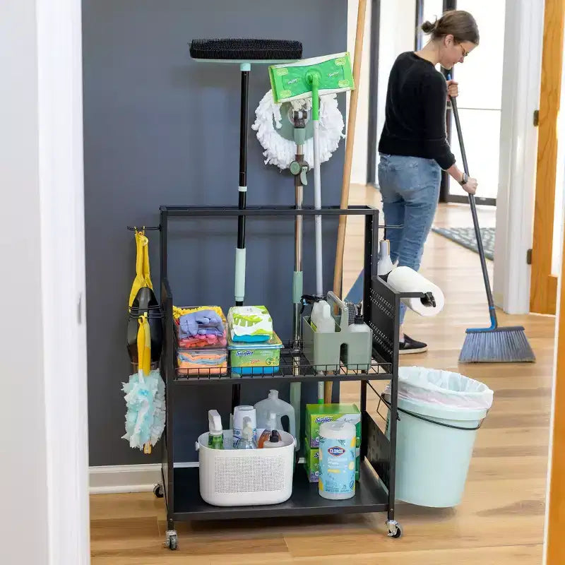 Carrello multiuso "Everything" con pannello forato e portasecchi