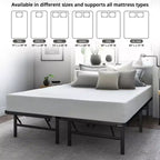 Telaio Letto Pieghevole in Metallo, Base Materasso Piattaforma da 14 Pollici, King