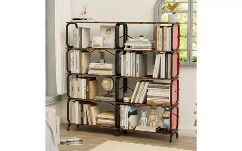 Libreria a 5 Ripiani 63H Grande con Struttura in Metallo, Scaffale Aperto per Ufficio Domestico