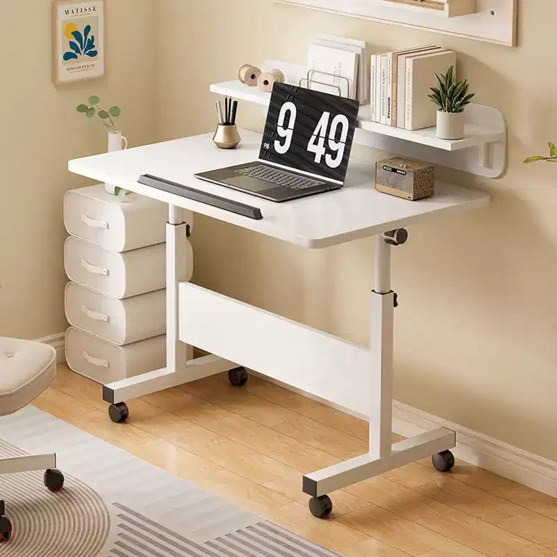 Scrivania regolabile in altezza su ruote, Supporto pieghevole portatile per laptop su rotelle, Postazioni di lavoro mobili per computer per piccoli spazi e uffici domestici