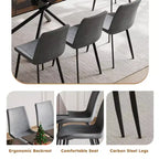 Tavolo da pranzo espandibile in vetro Noemi Contemporary 5 pezzi con sedie imbottite in similpelle