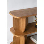 Scaffale in Legno a Tre Ripiani con Finitura in Frassino Marrone 47x15x32.5
