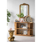 Scaffale in Legno a Tre Ripiani con Finitura in Frassino Marrone 47x15x32.5