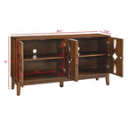 Tavolo Credenza, Mobile Contenitore Consolle con 4 Ante e Ripiani Regolabili, Credenza a Buffet per Cucina Ingresso