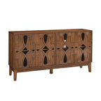 Tavolo Credenza, Mobile Contenitore Consolle con 4 Ante e Ripiani Regolabili, Credenza a Buffet per Cucina Ingresso