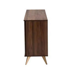 Cassettiera a 6 cassetti Graceland Wood Noce Marrone/Oro: Mobile contenitore di metà secolo, Gambe angolate