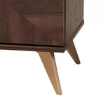Cassettiera a 6 cassetti Graceland Wood Noce Marrone/Oro: Mobile contenitore di metà secolo, Gambe angolate