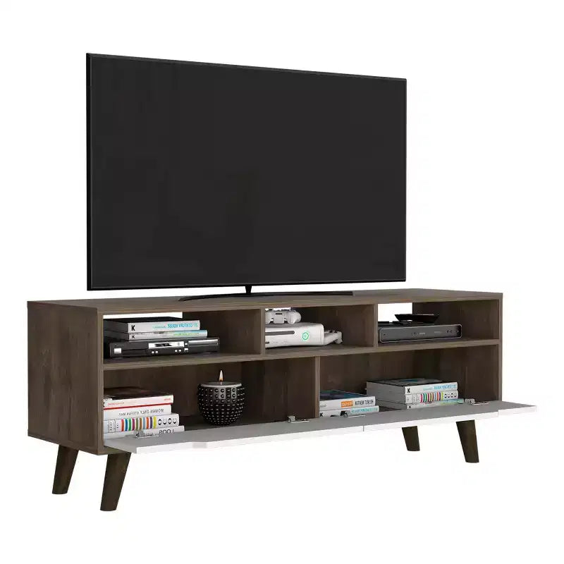 Mobile TV Tacoma per televisori fino a 55" Noce Scuro/Bianco