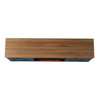 Mobile TV da 70" stile rustico per TV fino a 75" con camino elettrico blu navy: Mobile per l'intrattenimento, Console multimediale