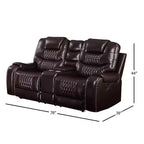 Poltrona ergonomica Braylon 78" in PU Marrone: Divanetto con console e portabicchieri
