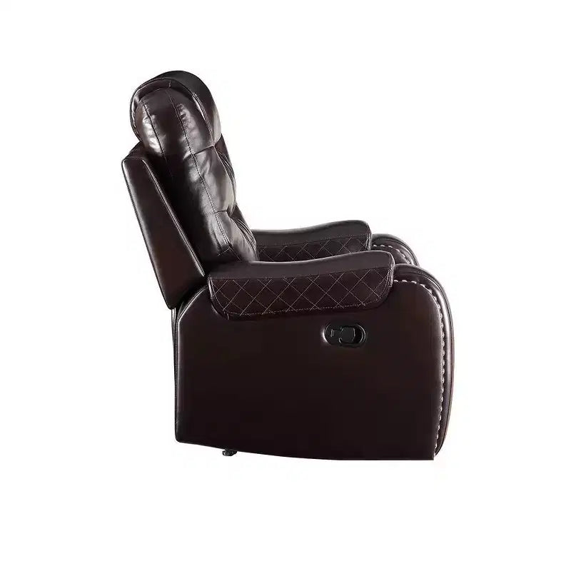 Poltrona ergonomica Braylon 78" in PU Marrone: Divanetto con console e portabicchieri