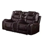 Poltrona ergonomica Braylon 78" in PU Marrone: Divanetto con console e portabicchieri