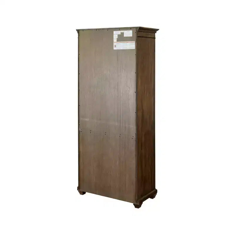 Libreria tradizionale Porter da 74" in legno con ante, colore marrone