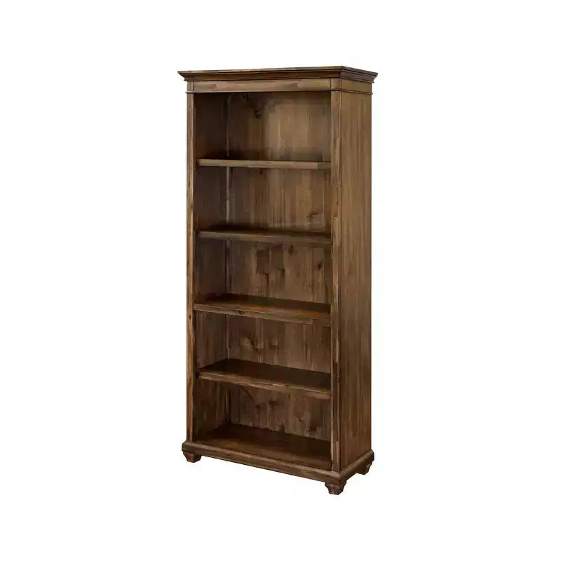 Libreria tradizionale Porter da 74" in legno con ante, colore marrone