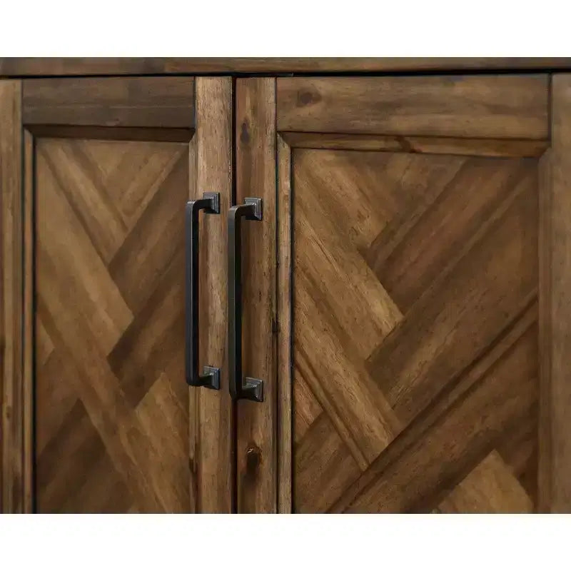 Libreria tradizionale Porter da 74" in legno con ante, colore marrone