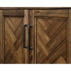 Libreria tradizionale Porter da 74" in legno con ante, colore marrone