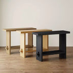 Tavolo consolle da divano in rovere nero riciclato: ingresso stretto da 101,6 cm, superficie impiallacciata rustica