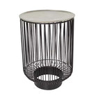 Olivia & May Metal Geometric Open Frame Wire Accent Table: No Assembly, Indoor Use, Made in India