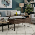 Bari Coffee Table Dark Walnut - Boahaus: Lift-Top, Hidden Storage, Modern Design