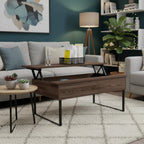 Bari Coffee Table Dark Walnut - Boahaus: Lift-Top, Hidden Storage, Modern Design