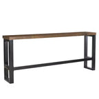 Tormo Hand Distressed Sofa Bar Table Black/Medium Walnut Finish/White - Powell: Modern Industrial Console with Metal Frame
