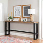Tavolo da bar a console Tormo Hand Distressed Nero/Noce Medio/Bianco: console moderna industriale con struttura in metallo