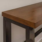 Tavolo da bar a console Tormo Hand Distressed Nero/Noce Medio/Bianco: console moderna industriale con struttura in metallo