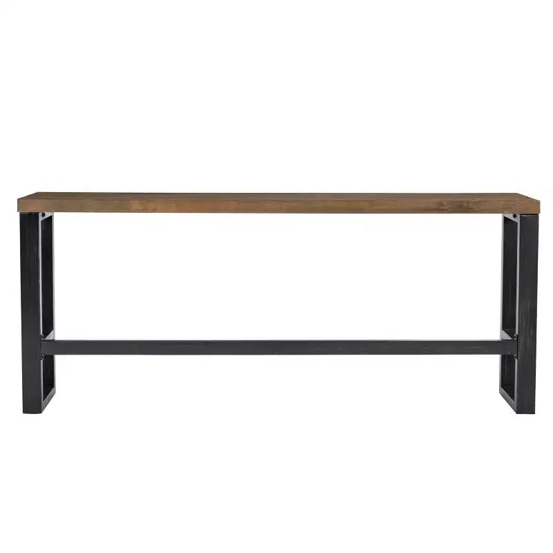 Tavolo da bar a console Tormo Hand Distressed Nero/Noce Medio/Bianco: console moderna industriale con struttura in metallo