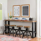 Tavolo da bar a console Tormo Hand Distressed Nero/Noce Medio/Bianco: console moderna industriale con struttura in metallo