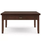 Tavolino da Caffè Stratford Square Marrone Rossiccio: Legno Composito Transizionale, Cassetti Contenitori, 91 cm Quadrati
