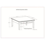 Tavolino da Caffè Stratford Square Marrone Rossiccio: Legno Composito Transizionale, Cassetti Contenitori, 91 cm Quadrati