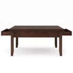 Tavolino da Caffè Stratford Square Marrone Rossiccio: Legno Composito Transizionale, Cassetti Contenitori, 91 cm Quadrati