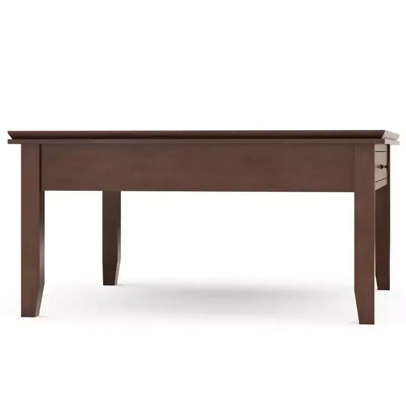 Tavolino da Caffè Stratford Square Marrone Rossiccio: Legno Composito Transizionale, Cassetti Contenitori, 91 cm Quadrati