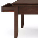 Tavolino da Caffè Stratford Square Marrone Rossiccio: Legno Composito Transizionale, Cassetti Contenitori, 91 cm Quadrati
