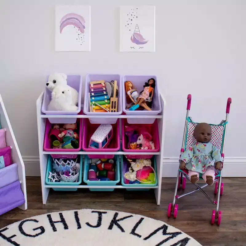 Organizzatore portagiochi per bambini con 9 contenitori