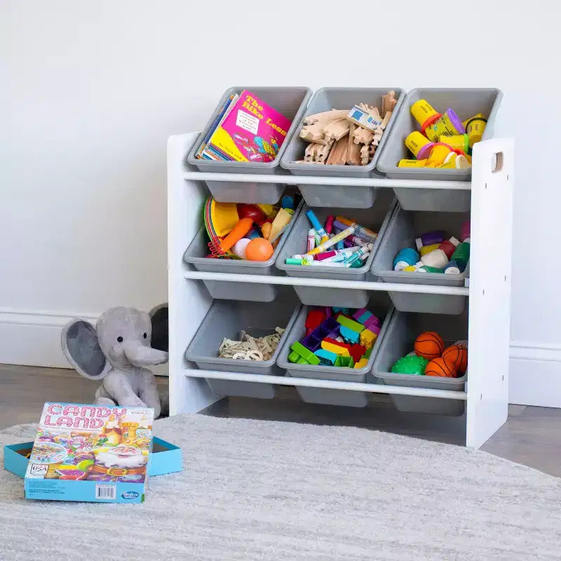 Organizzatore portagiochi per bambini con 9 contenitori
