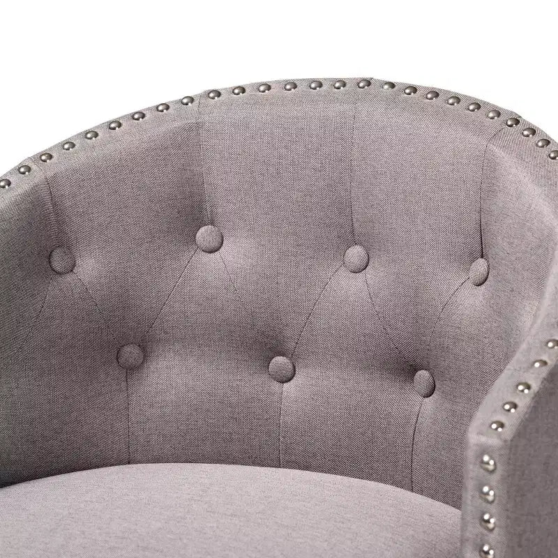 Sgabello da bancone Theron girevole in tessuto e legno