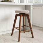 Sgabello da bar ad altezza bancone girevole Amalia Wood