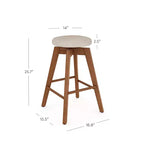 Sgabello da bar ad altezza bancone girevole Amalia Wood