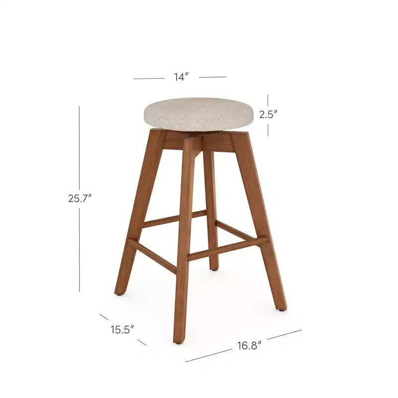 Sgabello da bar ad altezza bancone girevole Amalia Wood