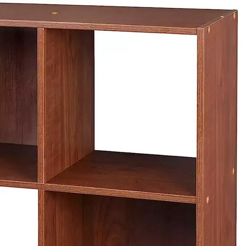 Libreria a giorno/mobile espositore in legno a 6 cubi, ciliegio scuro