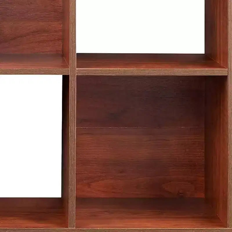 Libreria a giorno/mobile espositore in legno a 6 cubi, ciliegio scuro