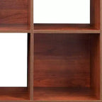 Libreria a giorno/mobile espositore in legno a 6 cubi, ciliegio scuro