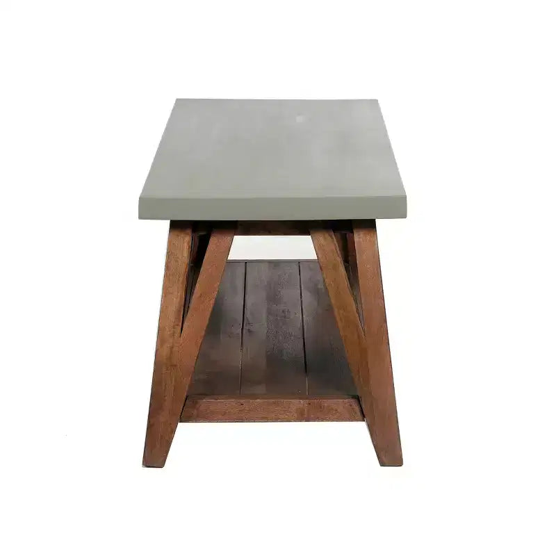 Brookside tavolino da caffè, top rivestito in cemento e legno chiaro