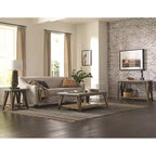 Brookside tavolino da caffè, top rivestito in cemento e legno chiaro